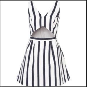 Topshop Striped Dress with Triangle Cutout